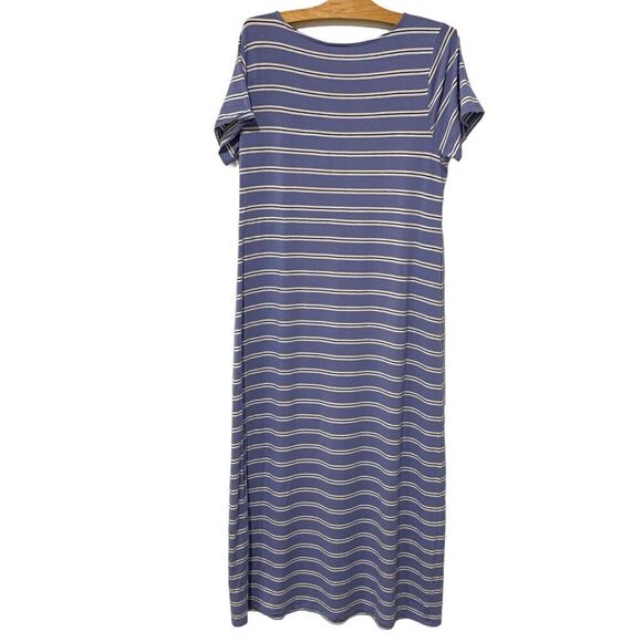 J. Jill | Maxi Dress Long Short Sleeve Striped Stretch- Size Large Tall - Picture 7 of 7